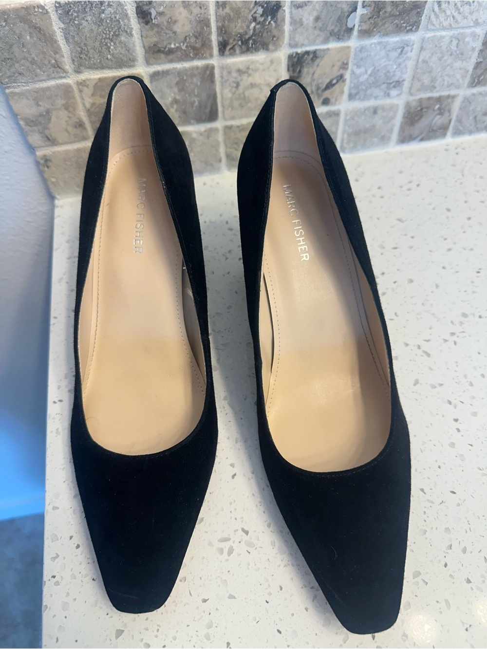 Marc Fisher Black Suede Pointed Pumps